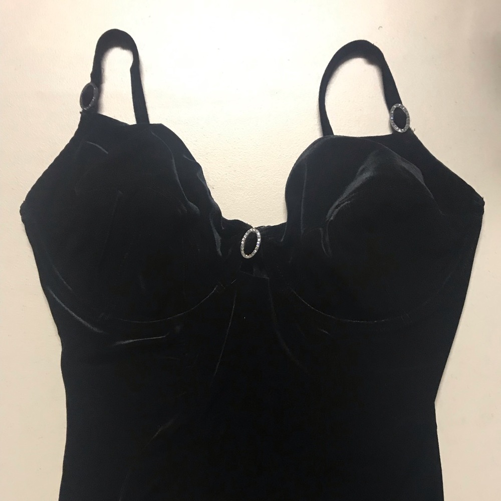 Large Black Velvet & Rhinestone  Top
